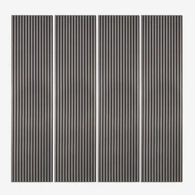 Produktbild von 4 x dekorative Schalldämmpaneele 240x60cm dunkle Holzplanken Kover-DB