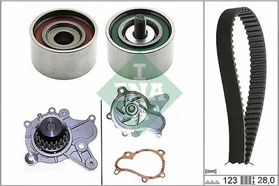 Produktbild von INA 530 0502 30 Zahnriemensatz + Wasserpumpe für HYUNDAI i30 (FD) für KIA CEE'D Schrägheck (ED)