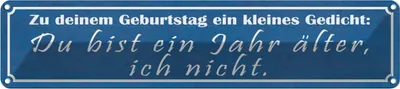 Produktbild von vianmo Blechschild 10x46 cm Geburtstag du bist 1 Jahr älter Spruch Zitat