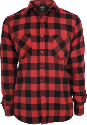 Produktbild von Urban Classics - CHECKED FLANELL Hemd schwarz / rot - 5XL