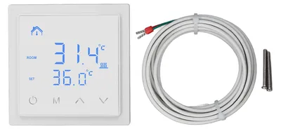 Produktbild von Elektrischer Fußbodenheizungs-Thermostat, LED-Anzeige, hohe Genauigkeit, Anti-Falsch-Kontakt-Temperaturregler, 16 A, AC85 V-250 V