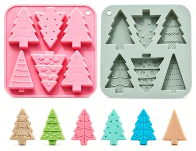 2er-Set Silikon-Weihnachtsbaumformen, 6 Motive, BPA-frei
