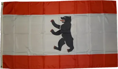 Produktbild von Fahne Berlin mit Bär 90x150cm Sturmflagge, mastseitig verstärkt, mit 2 Metallösen