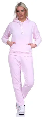 Produktbild von Damen Nicki Jogginganzug Freizeitanzug Kapuzenpullover; Hellrosa 2XL/44