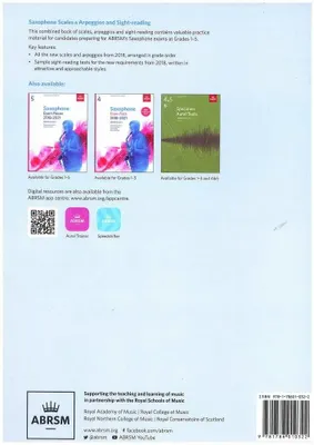 Productafbeelding van Saxophone Scales & Arpeggios and Sight-Reading, ABRSM Grades 1-5