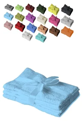 Produktbild von Handtuchserie im Set mit Schleife Marke Gästehandtuch 4er Set 30 x 50 cm Hellblau