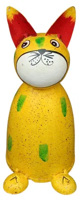 Produktbild von Zaunhocker Gartenfigur Katze gelb 21,5 cm