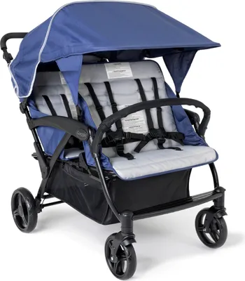 Zdjęcie produktu dla GAGGLE Odyssey 4x4 quad wózek terenowy dla 4 dzieci | Składany wózek z ochroną przeciwsłoneczną w kolorze niebieskim / czarnym | 4-osobowy składany wózek dla dzieci od