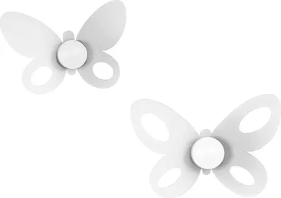 Obrázek produktu pro Butterfly - 2 nástěnné háčky bílé, ocel, design motýla - Vyrobeno v Itálii