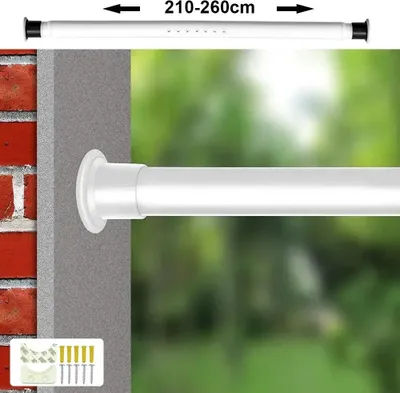 Image de Tringle à rideaux et tringle à rideau de douche - Tringle télescopique à pince sans perçage - Réglable de 70 à 360 cm - Antidérapante - Métal - Argent