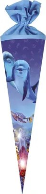 Zdjęcie produktu dla Nestler 5701092 Stożek szkolny światy delfinów - okrągły, 70 cm