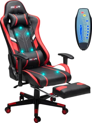 Produktbild von Douxlife® GC-RC03 Gaming-Stuhl Bürostühle Massage Ergonomisches mit Rückenlehne, Rot
