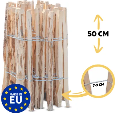 Produktbild von Staketenzaun Haselnuss Höhe 50 cm, Länge 5 Meter, Lattenabstand 7-9 cm