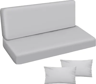 Obrázok produktu pre Vankúš na hojdačku, 120x50x50, hladký, vankúš na záhradnú lavicu Vankúš na sedenie Vankúš na chrbát Matrac, sivý [133]