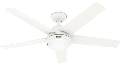 Zdjęcie produktu dla Zewnętrzny wentylator sufitowy z oświetleniem LED i pilotem Marina White 132 cm