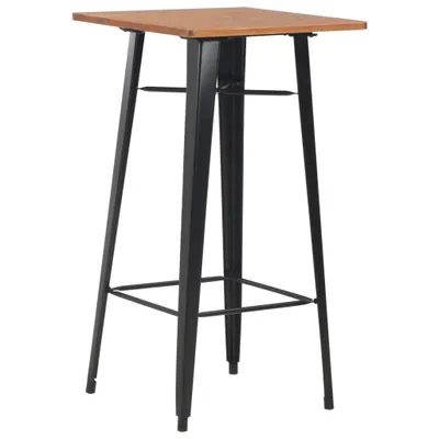 Obrázok produktu pre Barový stôl čierny 60x60x108 cm borovicové drevo a oceľ