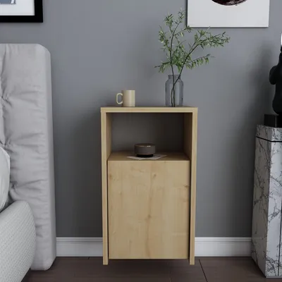 Produktbild von Skye Decor, Carlin - Oak, Nachttisch, Eiche, 100 % MELAMINBESCHICHTETE SPANPLATTEN, 36 x 25,3 x 61,4 cm