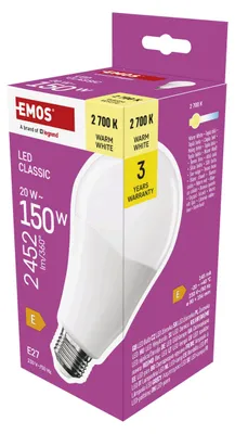 Immagine prodotto di Emos Led Cls A80 20W(150W) 2452Lm E27 Ww