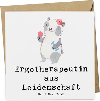 Produktbild von Mr. & Mrs. Panda Grußkarte Ergotherapeutin Leidenschaft - Weiß - Geschenk, doppelkarte, Lustig, Witzig, Glückwunschkarte, Beruf, Klappkarte, Spruch, Ausbildung, faltkarte