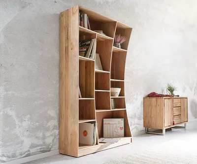 Produktbild von DELIFE Standregal Live-Edge 120 cm Akazie Natur links