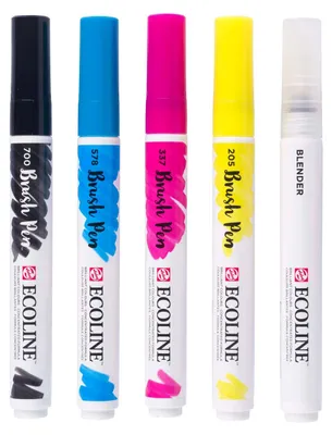 Image de Ecoline Brush Pen Set Primair, 5 Kleuren