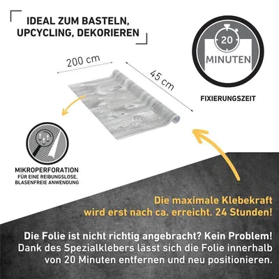 Produktbild von Perfect Fix® Klebefolie Brett grau - 90x210cm