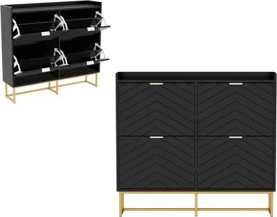 Image de Armoire à chaussures - Rangement à chaussures - Étagère à chaussures - Meuble d'entrée avec rangement à chaussures - Meuble à chaussures