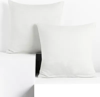 Produktbild von 2 Kissenbezüge Jersey Baumwolle Reißverschluss Weiß - 40 x 40 cm