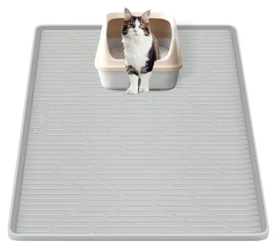 Produktbild von Silikon-Katzenstreu-Matte zur Streukontrolle (60 x 68 cm, Grau)
