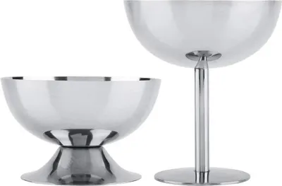 Produktbild von Eis-, Sorbet- und Pudding-Servierschalen aus Edelstahl für Salat, Obst und Pudding – hoch – Eisbecher