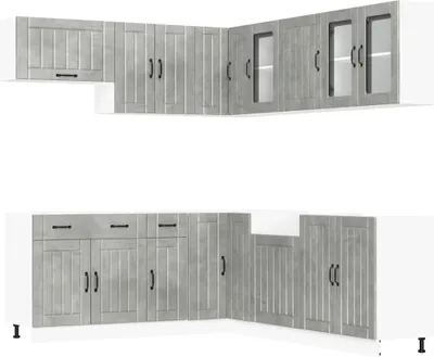 Produktbild von vidaXL 11-tlg. Küchenschrank-Set Lucca Betongrau Holzwerkstoff