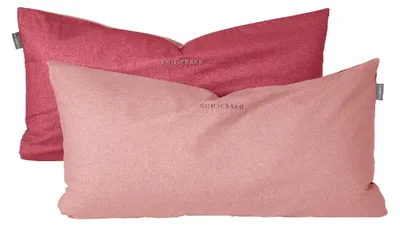 Produktbild von SCHIESSER Kissenhüllenset Doubleface | Zweifarbig | Renforcé | 2-teilig | 100% Baumwolle | Angenehm weich & glatt | YKK-Reißverschluss | 40x80 cm | Rosa