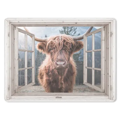 Produktbild von MuchoWow® Mauspad Mousepad Schottischer Highlander - Ansicht - Vista 23x19 cm - Mousepads - Maus Mat - Pad - Mausunterlage - Schreibtischunterlage - Mauspad