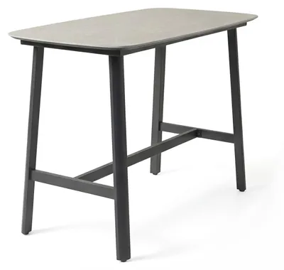 Produktbild von Bartisch mit Keramikplatte und Aluminiumgestell Anthrazit 160x80x108 cm