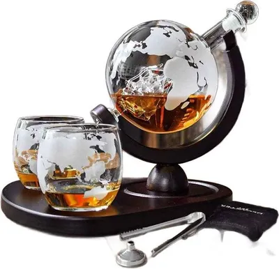 Image de Set à whisky DELUXE : Carafe + Verres + Pierres + Pince + Soucoupe