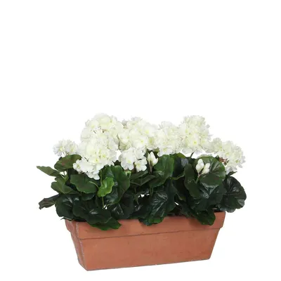 Produktbild von Mica Decorations Künstliche Blume Geranium - 39x13x40 cm - Polyester - Weiß