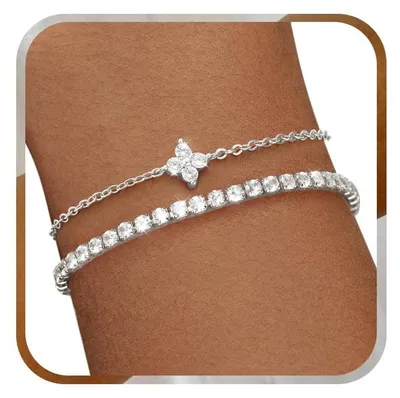 Produktbild von J.Fée Armband Silber 925 Damen Kleeblatt Armband Partner Armbänder Freundschafts