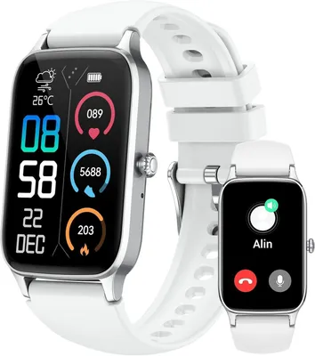 Smartwatch Herren Damen 1,57" HD Fitnessuhr mit Telefonfunktion, 110+ Sportmodi, Herzfrequenz SpO2 Schlafmonitor Schrittzähler Smart Watch iOS/Android