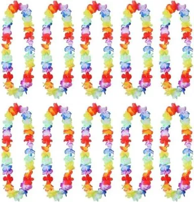 Produktbild von 24 Stück Hawaii Ketten, Hawaiianische Deko Girlanden Poolparty Dekorieren Halskette Bunte Blumenketten für Kinder Erwachsene Strand Tropisch Geburtstag Beach Party Deko Accessoires