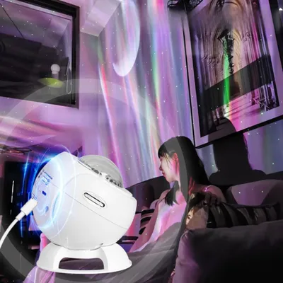 Produktbild von Sternenhimmel Projektoren, Sternenhimmel Projektor Kinder, 360°-Drehung, Sternenprojektor, mit Fernbedienung, Galaxy Projector, 10 Arten Polarlichtern