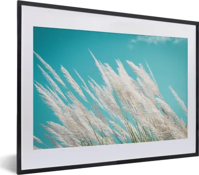 Produktbild von MuchoWow® Gerahmtes Poster Pampasgras - Pflanze 40x30 cm - Poster mit Schwarzem Bilderrahmen Wandposter Rahmen Foto Bilder - Bilderrahmen - Poster im Rahmen