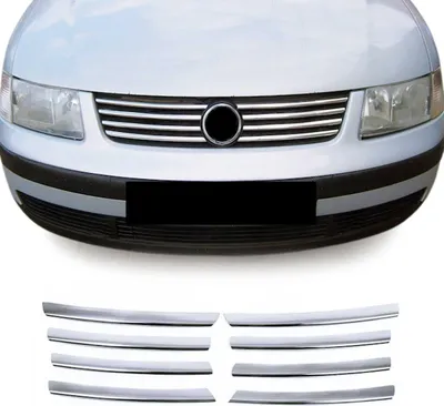 Zdjęcie produktu dla Listwy osłony chłodnicy Listwy osłony chłodnicy do VW Passat 2000-2005 stal nierdzewna srebrna 8szt