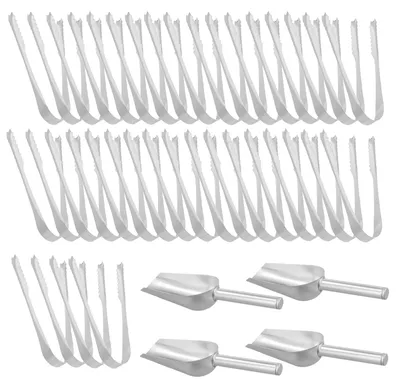 Servier-Set: 50 Zangen + 4 Schaufeln, Edelstahl, 15,3/20,3 cm