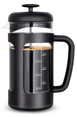 Franse Presse 1000ml, Borosilikatglas, Edelstahlfilter, Kaffee & Tee