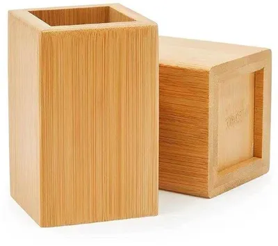 Produktbild von Büro-Papierkorb aus Holz mit Büroorganisation, Papiertütenhalter, Cosmetik-Halter