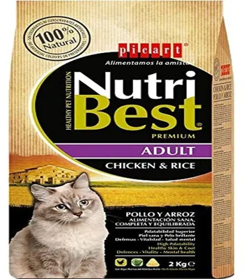 Productafbeelding van Nutribest Volwaardig voer met kip en rijst voor volwassen katten, 2000 gram