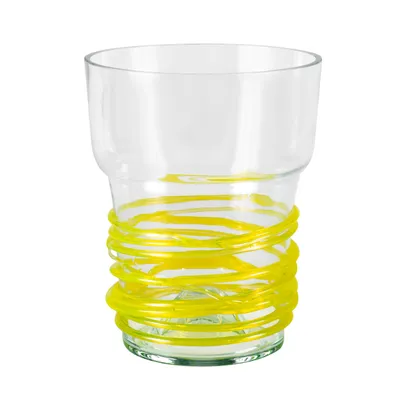 Produktbild von Orchideentopf Glas Übertopf Blumentopf Pflazgefäß D 13 cm H 16,5cm gelb