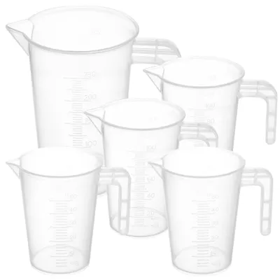 Messbecher-Set, 5 Stück, 50/100/250 ml, Kunststoff, mit Skala