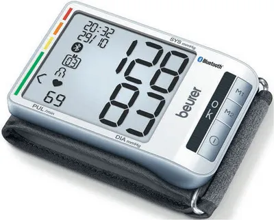 Produktbild von BEURER Blutdruckmessgerät f. Handgelenk 2x60 Speicher XLDisp USB si BC 85 BT