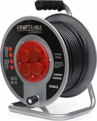 Zdjęcie produktu dla Przedłużacz bębnowy KRAFT&DELE 30m metalowy KD4021